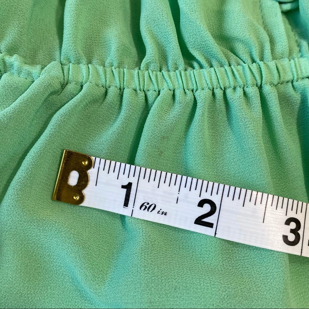 Mint Green Sheer Long Sleeve Blouse w/ Rose Lace- size S - Picture 12 of 12